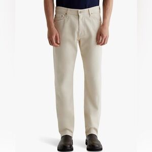 AG Jeans Men's Everett Slim Straight Jeans in Ivory Cream 30x34 Inseam 34